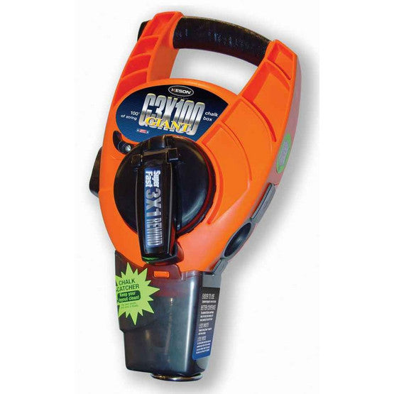 Keson G3X100 Giant Chalk Line With High Speed Rewind - 100' Of