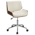 Walker Edison | Ecru and Walnut Swivel Office Chair