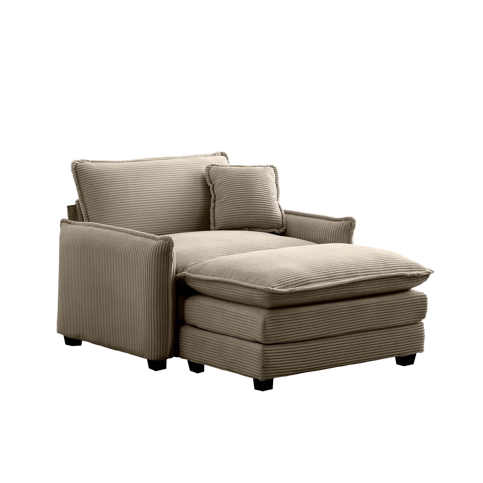 Walker Edison | Cloud Deep Sofa Chair With Ottoman