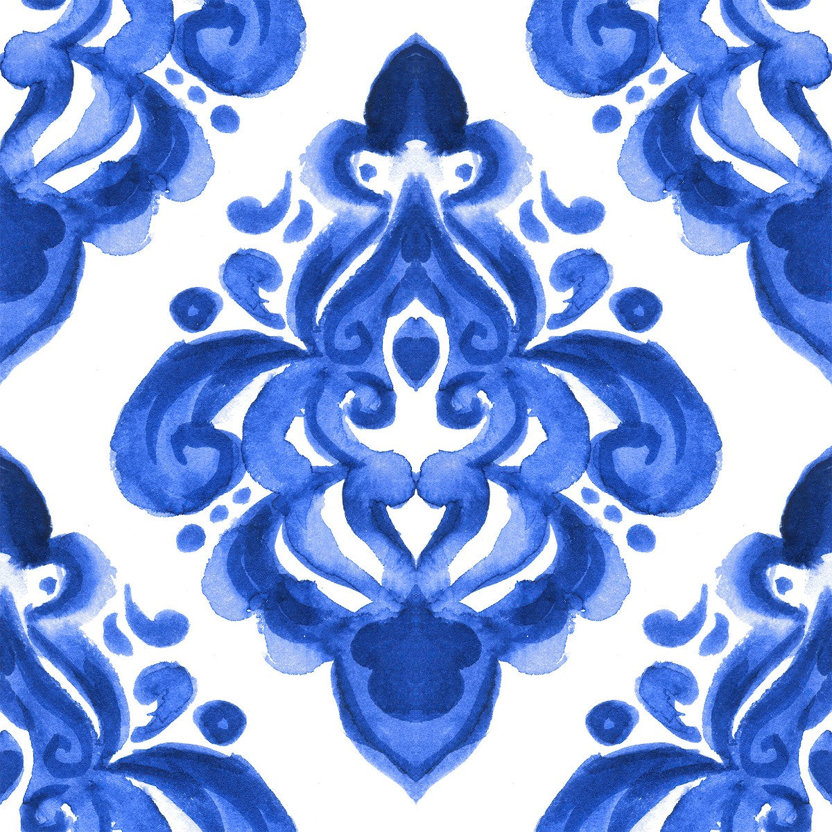 Voguish Blue Monogram Wallpaper