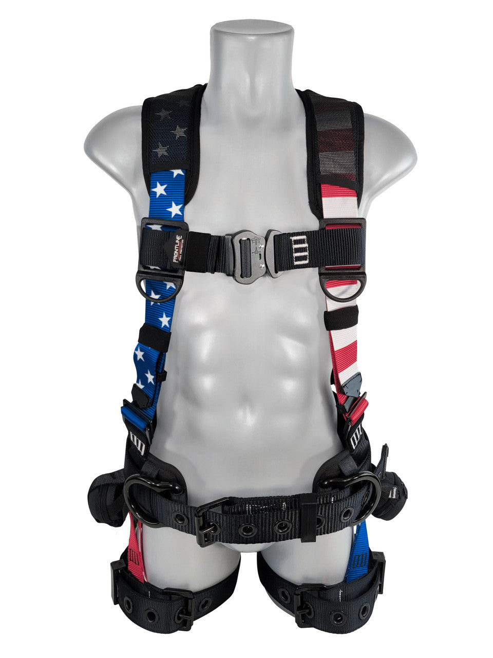 Frontline 110CTB-AM American Style Full Body Harness with Aluminum Hardware and Suspension Trauma Straps XL/2X