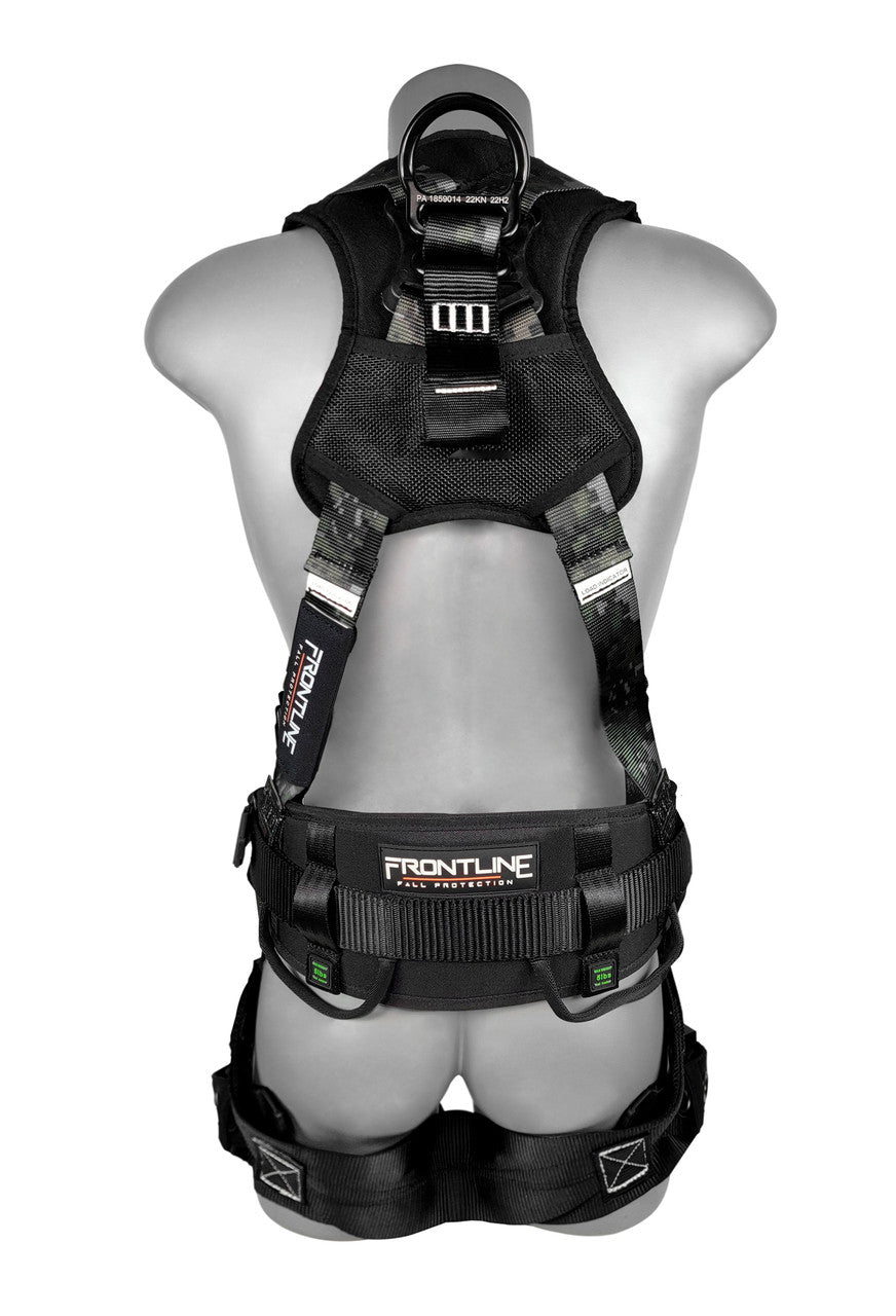 Frontline 110CTB-DC Digital Camo Full Body Harness with Aluminum Hardware and Suspension Trauma Straps M/L