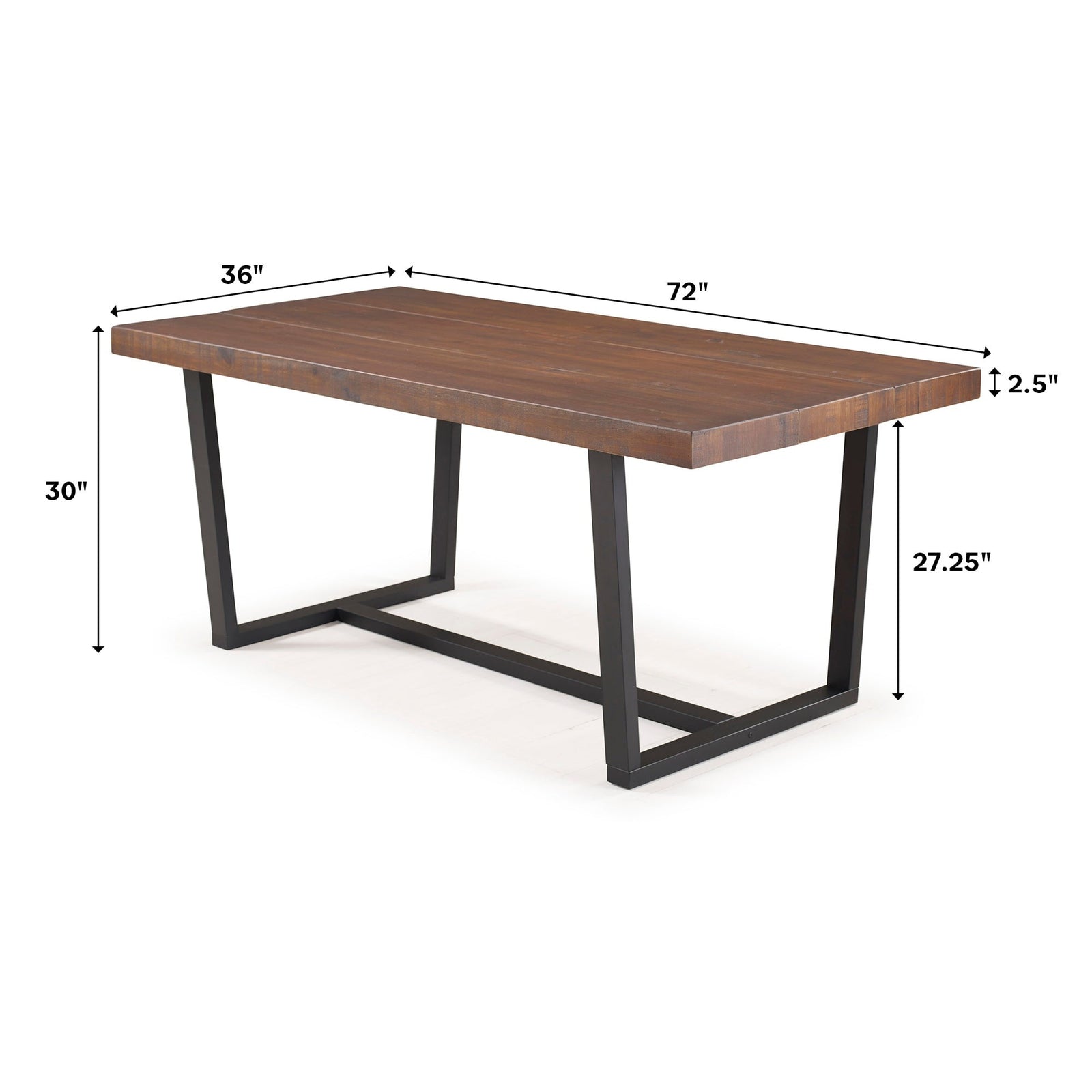 Mesa de comedor de madera envejecida Durango