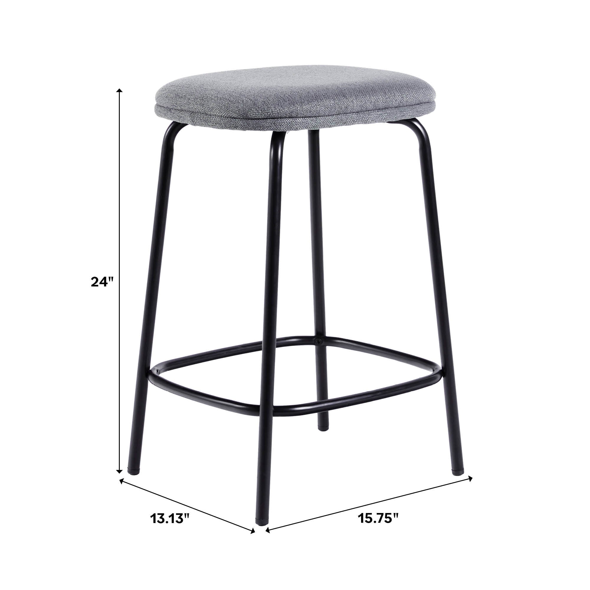 Taburete de bar Mutt Simple con asiento tapizado, juego de 2