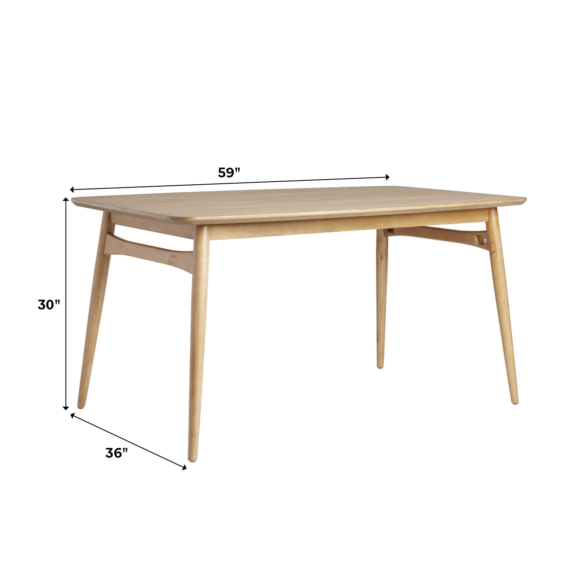 Mesa de comedor moderna de madera Taberu de mediados de siglo