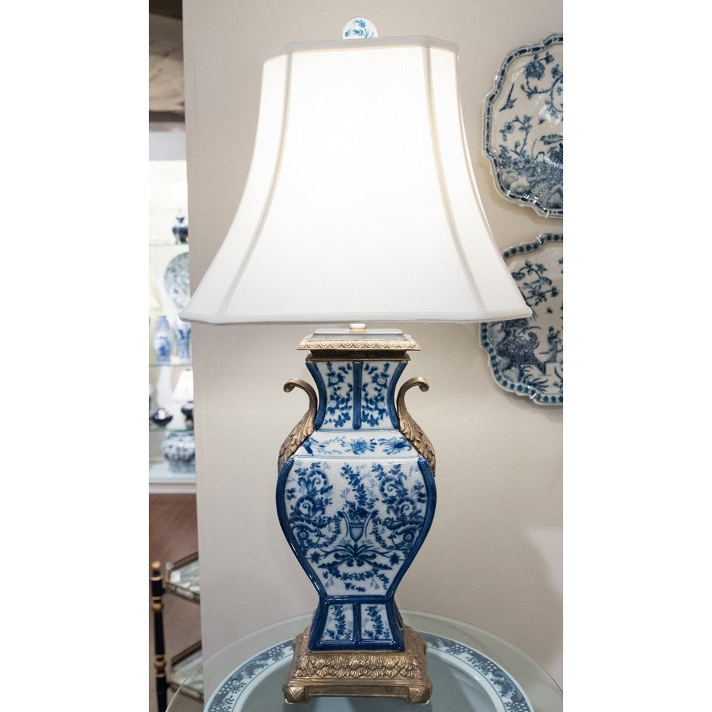 Lovecup Porcelain Vass Lamp With Bronze - Azure L094