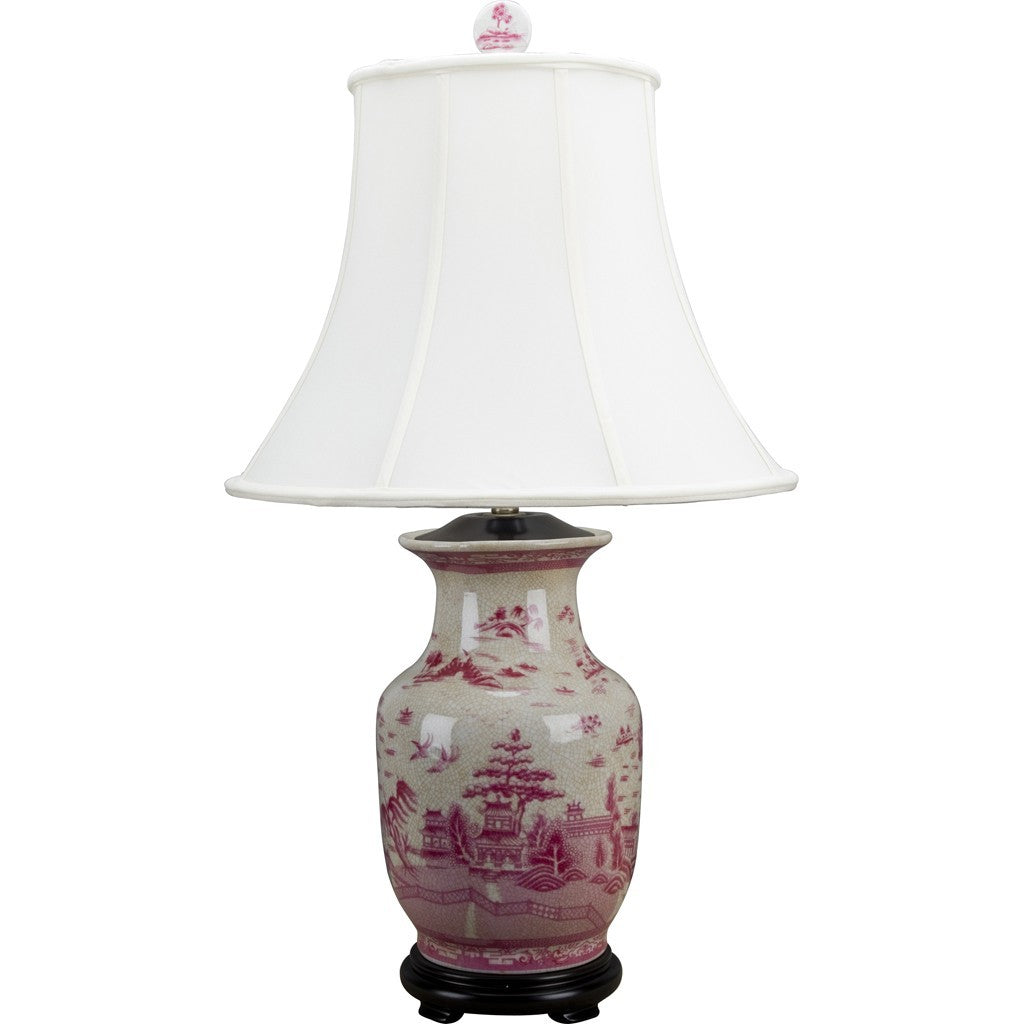 Lovecup Pink Toile de Jouy Table Lamp L4212