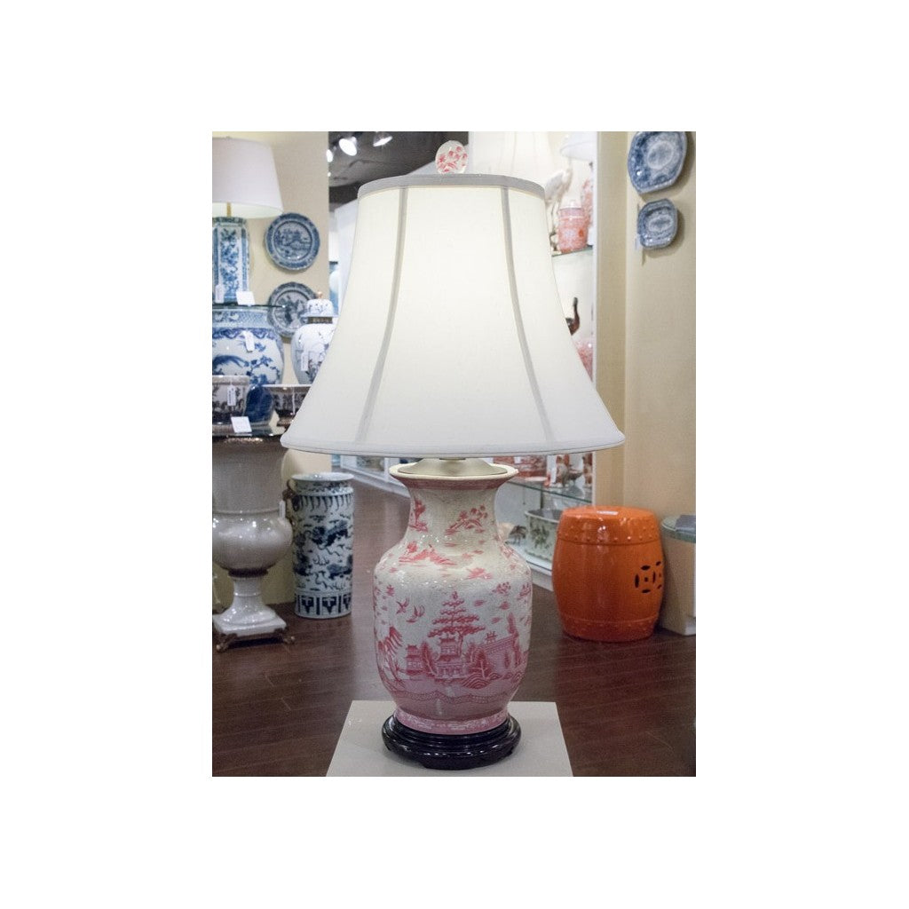 Lovecup Pink Toile de Jouy Table Lamp L4212