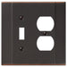 Italia Aged Bronze Steel - 1 Toggle / 1 Duplex Wallplate