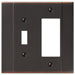 Italia Aged Bronze Steel - 1 Toggle / 1 Rocker Wallplate