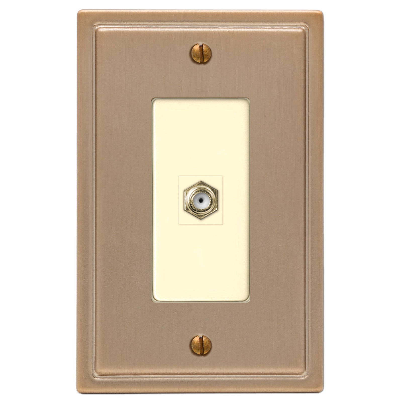 Moderne Brushed Bronze Steel - 1 Cable Jack Wallplate