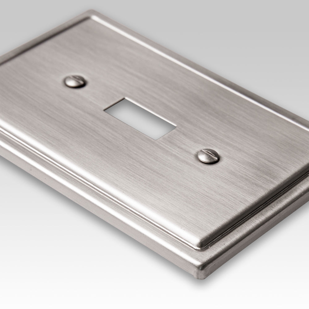 Moderne Brushed Nickel Steel - 1 Duplex Wallplate