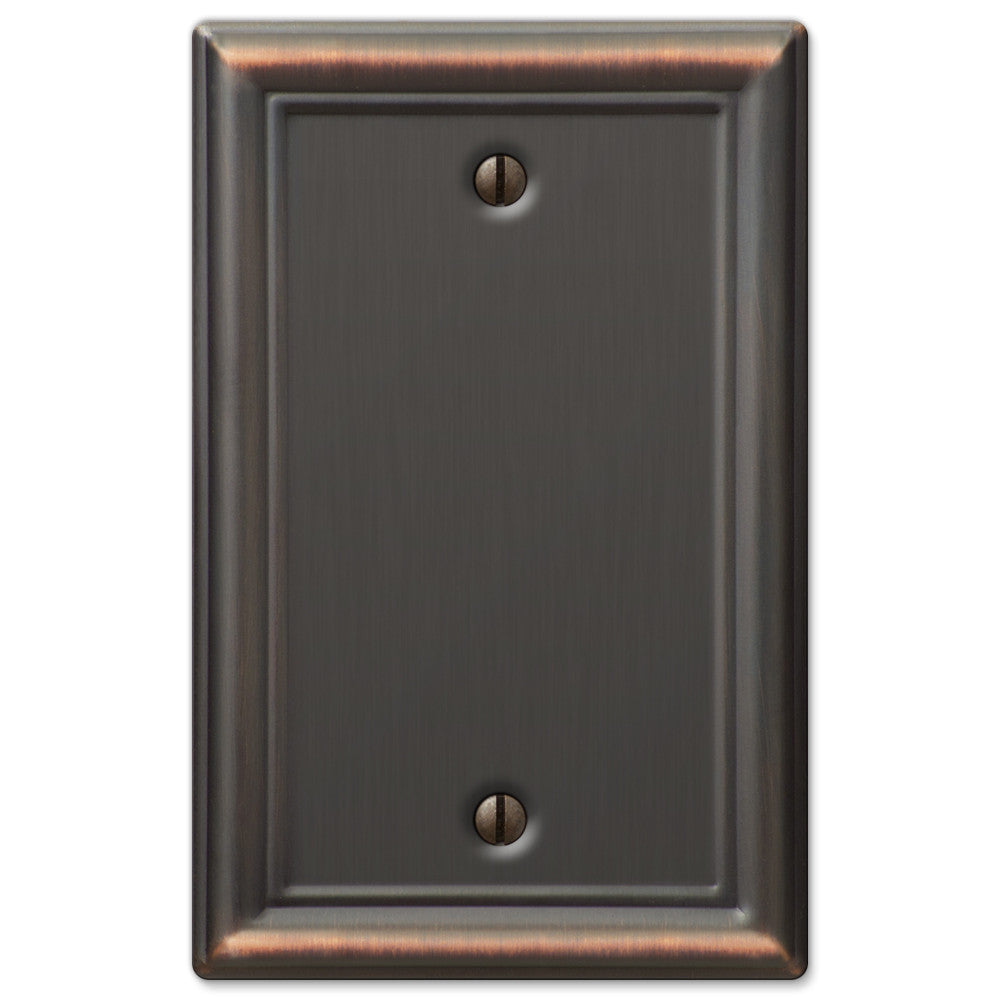 Chelsea Aged Bronze Steel - 1 Blank Wallplate