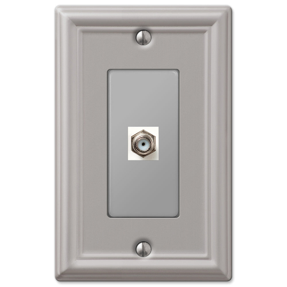 Chelsea Brushed Nickel Steel - 1 Cable Jack Wallplate