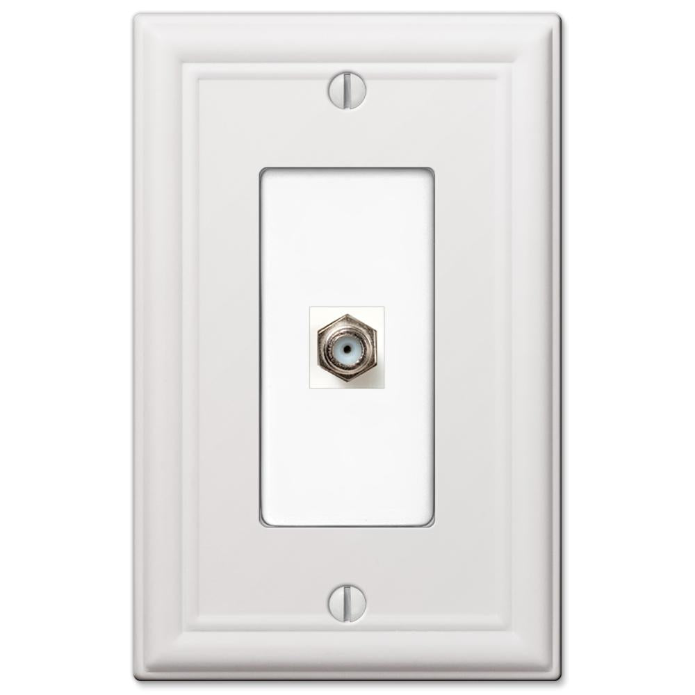 Placa de pared con conector para cable, de acero blanco Chelsea, 1 unidad