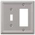 Chelsea Brushed Nickel Steel - 1 Toggle / 1 Rocker Wallplate