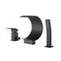 Matte black Bathtub Faucet Waterfall Mixer Faucet with Hand Shower Deck Mount