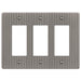 Embossed Line Antique Nickel Steel - 3 Rocker Wallplate