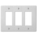 Embossed Line White Steel - 3 Rocker Wallplate