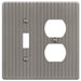 Embossed Line Antique Nickel Steel - 1 Toggle / 1 Duplex Wallplate