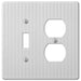 Embossed Line White Steel - 1 Toggle / 1 Duplex Wallplate