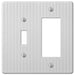 Embossed Line White Steel - 1 Toggle / 1 Rocker Wallplate