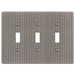 Embossed Line Antique Nickel Steel - 3 Toggle Wallplate