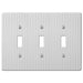 Embossed Line White Steel - 3 Toggle Wallplate