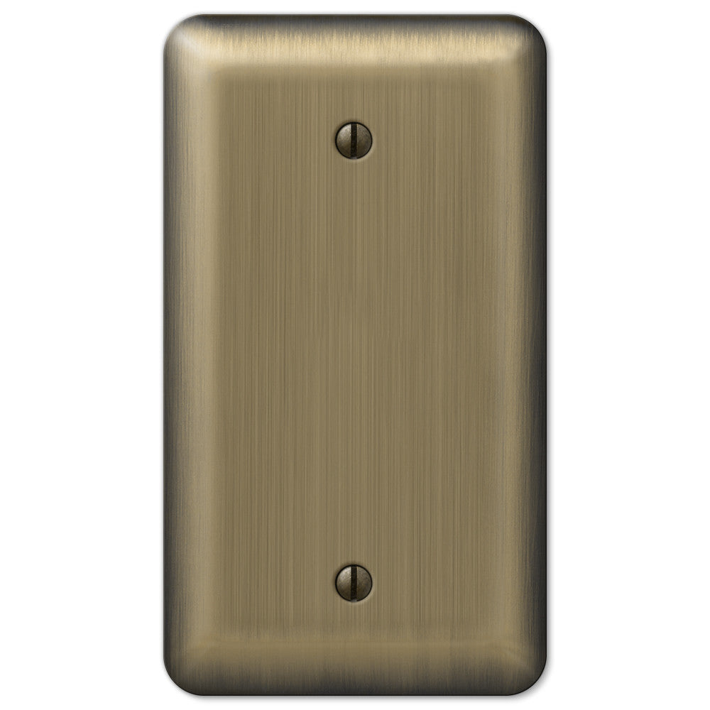 Devon Brushed Brass Steel - 1 Blank Wallplate