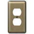 Devon Brushed Brass Steel - 1 Duplex Wallplate