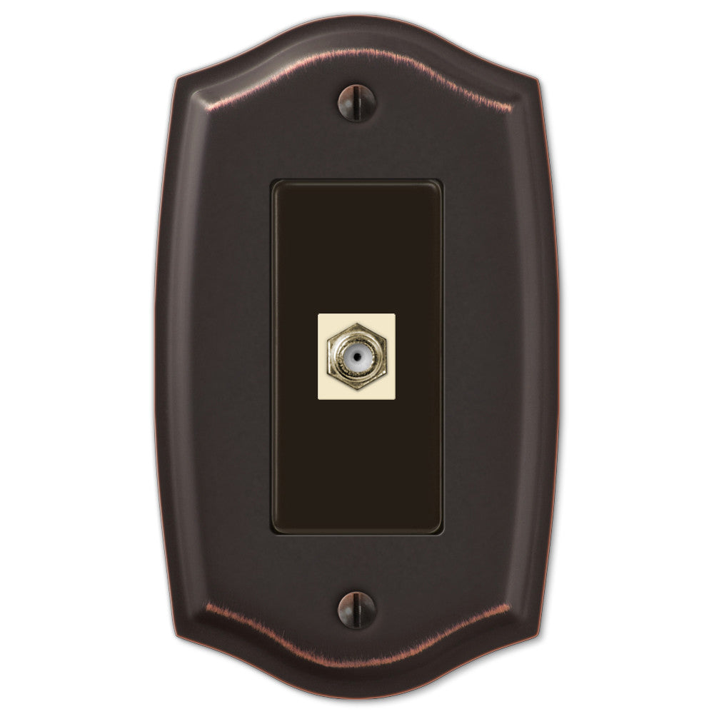 Sonoma Aged Bronze Steel - 1 Cable Jack Wallplate