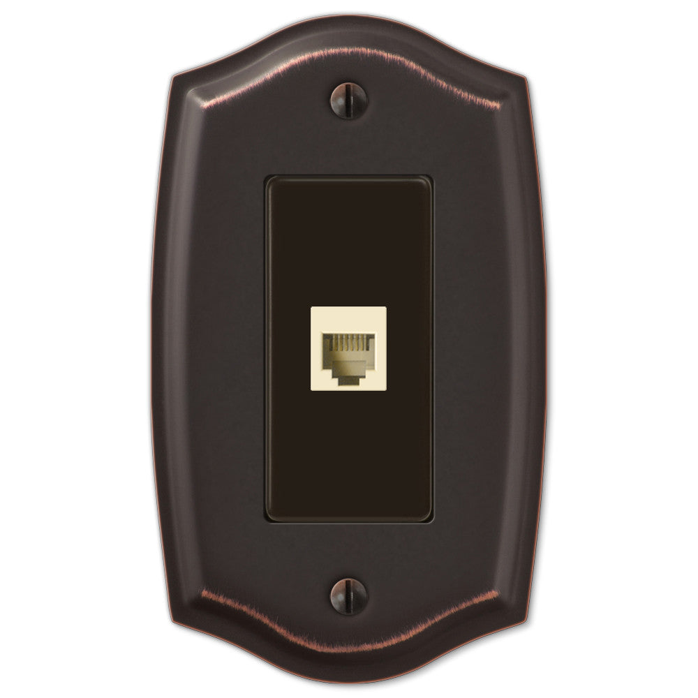 Sonoma Aged Bronze Steel - 1 Phone Jack Wallplate