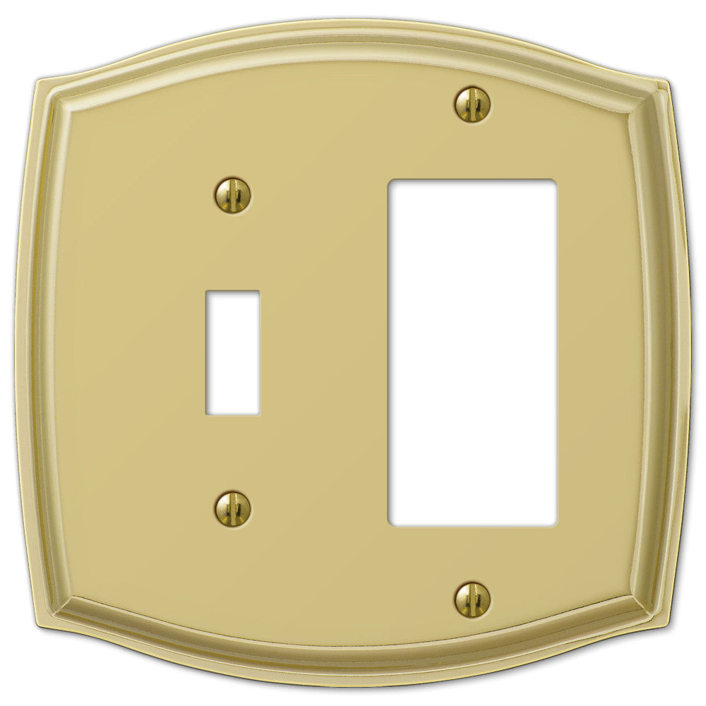 Sonoma Polished Brass Steel - 1 Toggle / 1 Rocker Wallplate