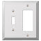 Century Polished Chrome Steel - 1 Toggle / 1 Rocker Wallplate