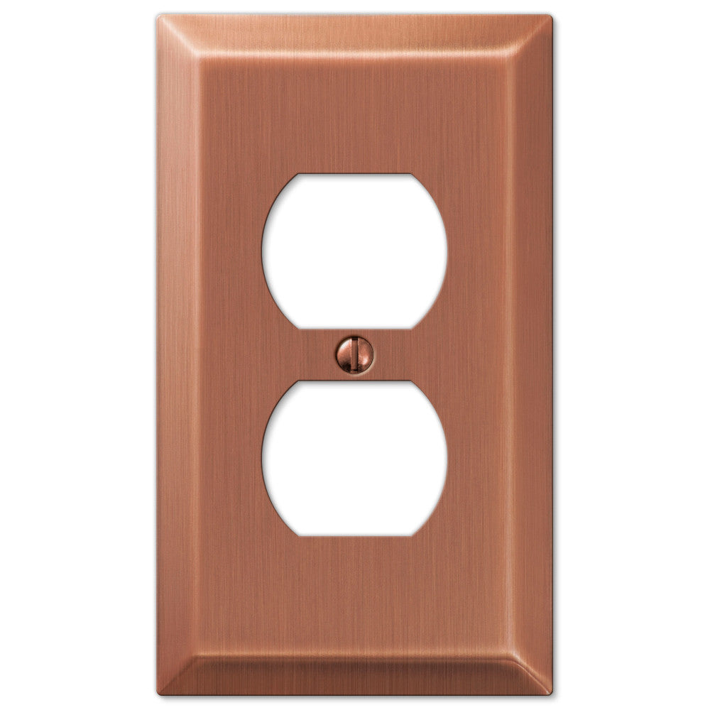 Century Brushed Copper Steel - 1 Duplex Wallplate