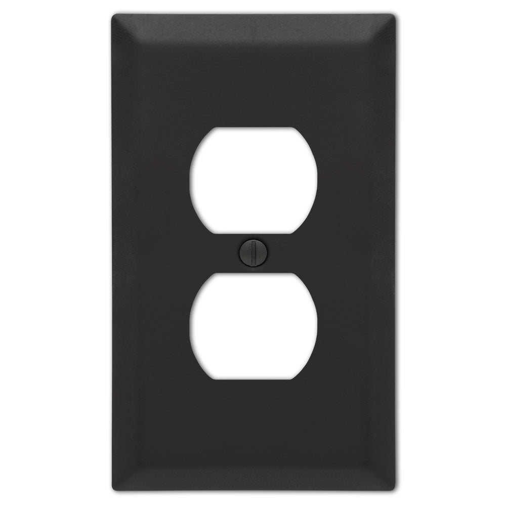 Century Matte Black Steel - 1 Duplex Wallplate