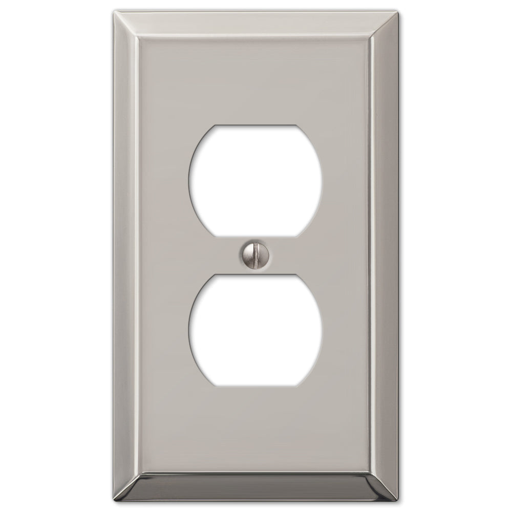 Century Polished Nickel Steel - 1 Duplex Wallplate