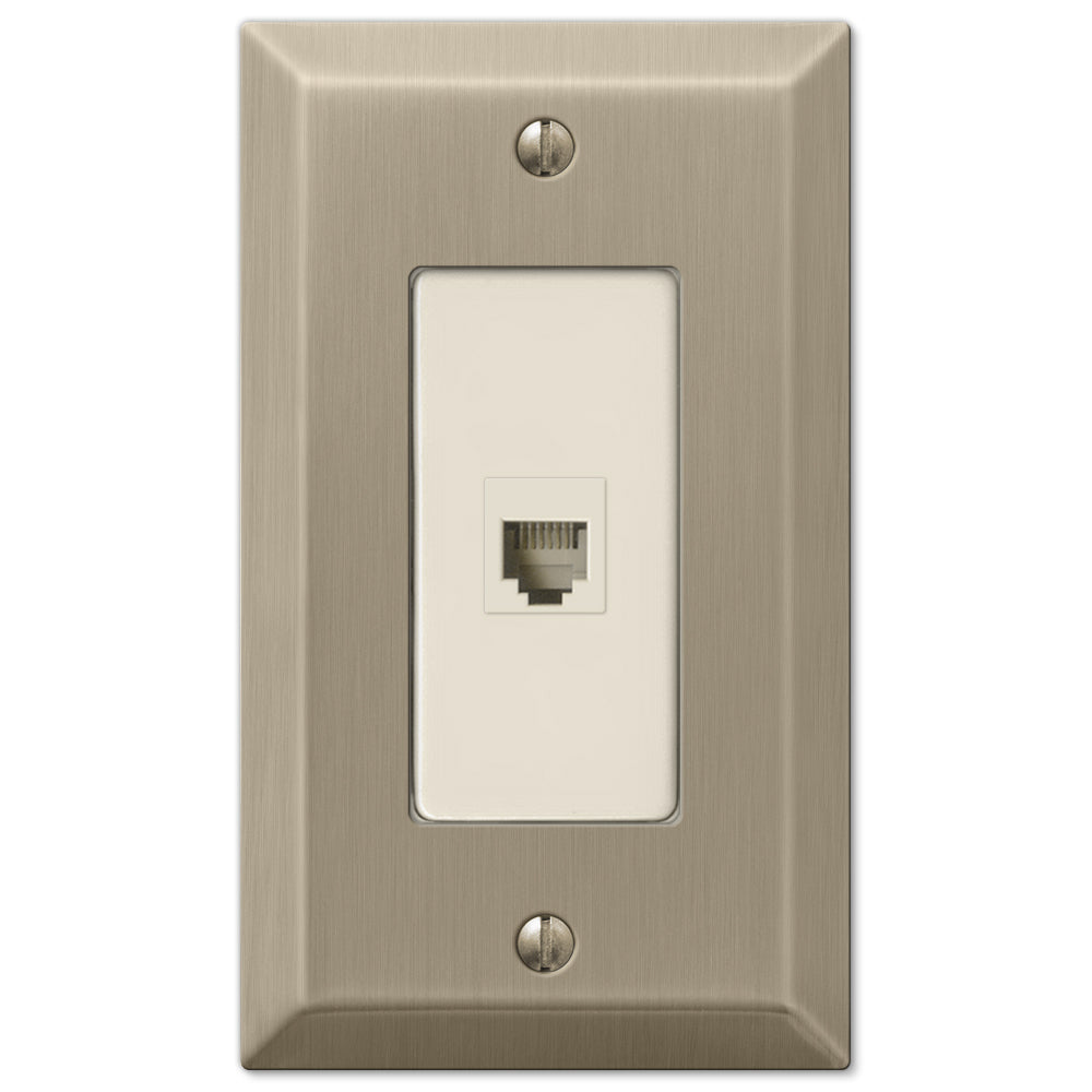 Century Brushed Bronze Steel - 1 Phone Jack Wallplate