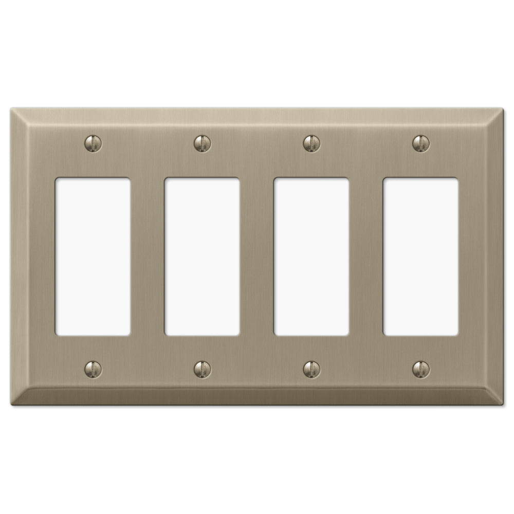 Century Brushed Bronze Steel - 4 Rocker Wallplate