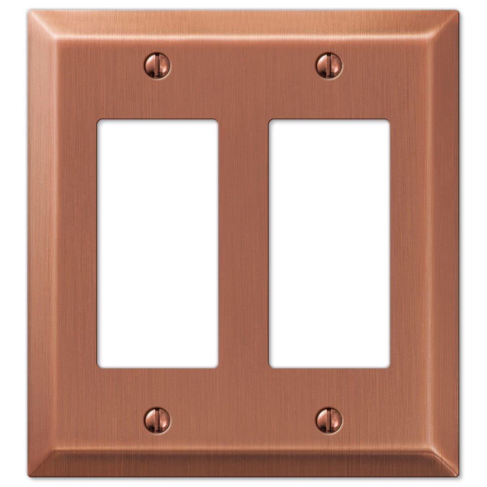 Century Brushed Copper Steel - 2 Rocker Wallplate