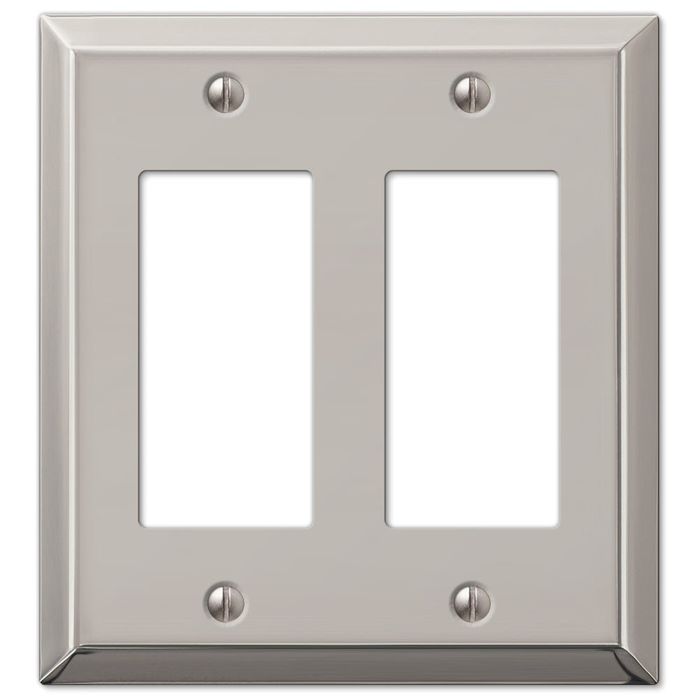 Century Polished Nickel Steel - 2 Rocker  Wallplate