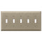 Century Brushed Bronze Steel - 5 Toggle Wallplate