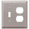 Century Brushed Nickel Steel - 1 Toggle / 1 Duplex Wallplate