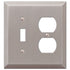 Century Brushed Nickel Steel - 1 Toggle / 1 Duplex Wallplate