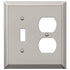 Century Polished Nickel Steel - 1 Toggle / 1 Duplex Wallplate