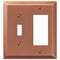 Century Brushed Copper Steel - 1 Toggle / 1 Rocker Wallplate