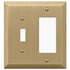 Century Brushed Bronze Steel - 1 Toggle / 1 Rocker Wallplate