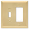 Century Satin Brass Steel - 1 Toggle / 1 Rocker Wallplate