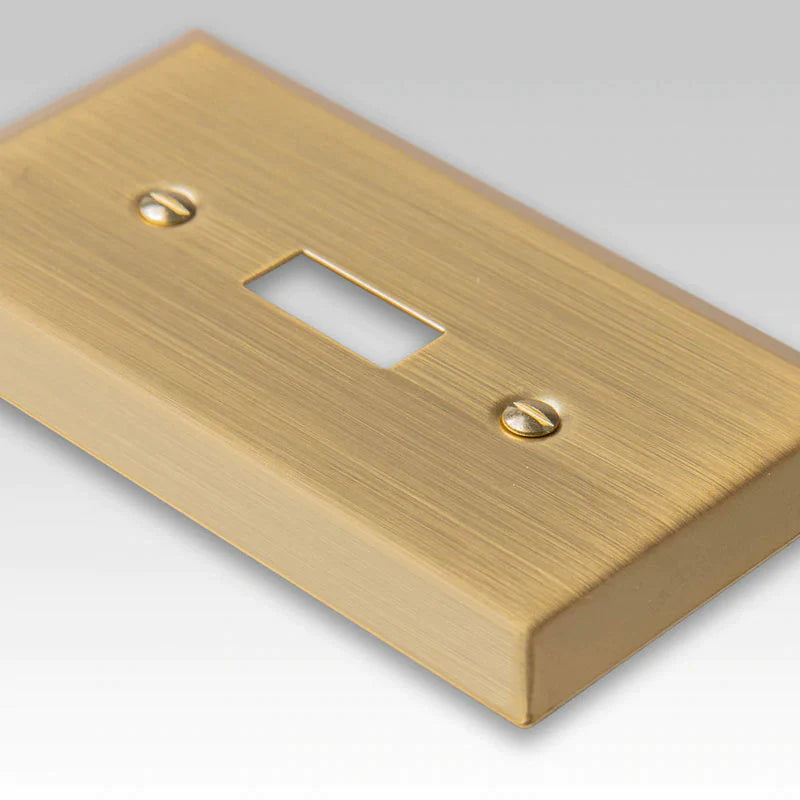 Century Satin Brass Steel - 1 Toggle / 1 Rocker Wallplate