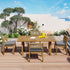 Walker Edison | Outdoor Acacia Wood Dining Table and Chair Set